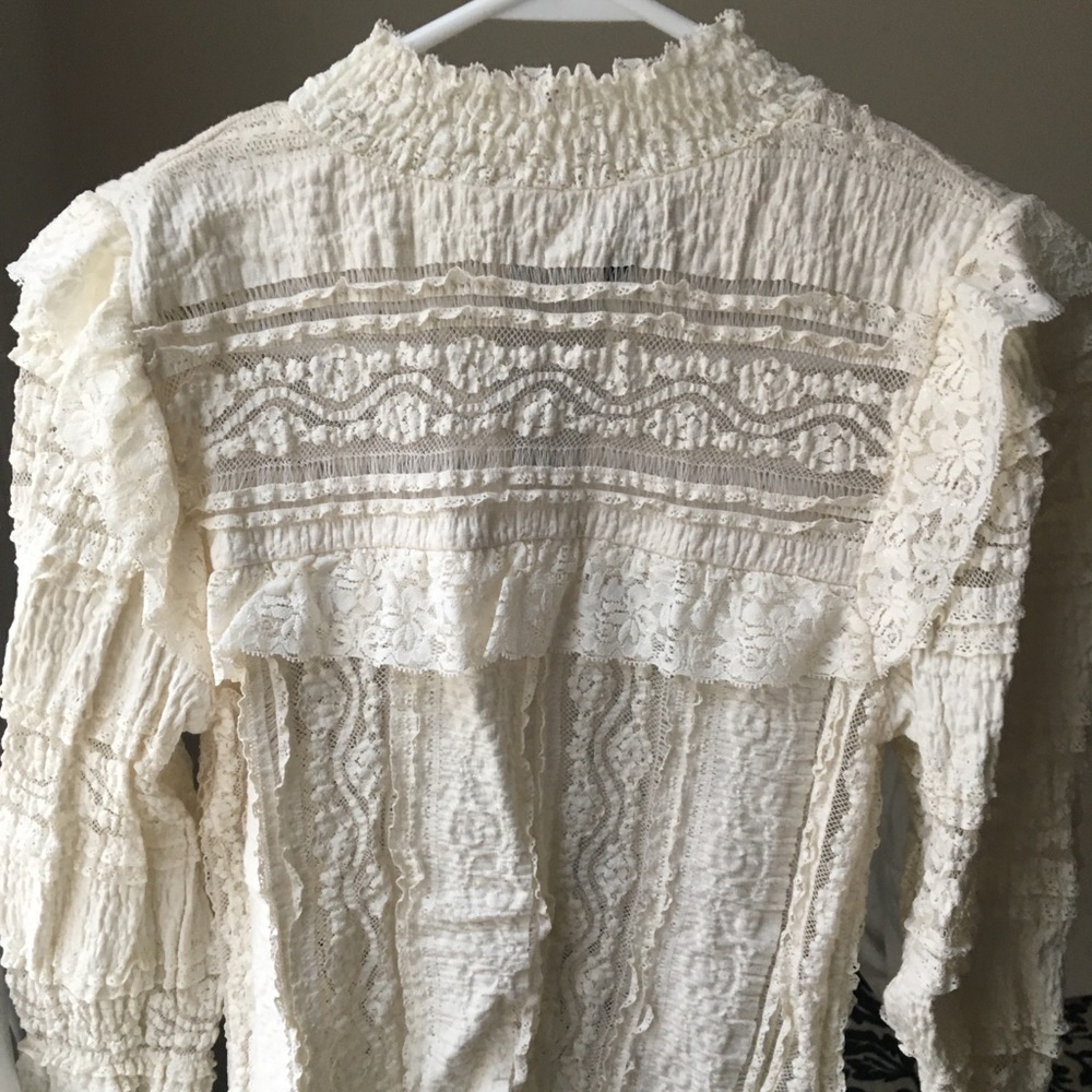High neck, lace blouse